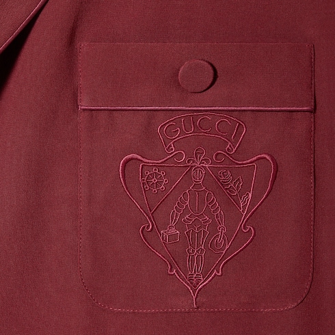 Camicia in seta crêpe de chine con ricamo