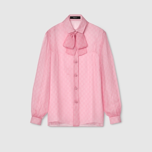 Camisa de chifón de seda con estampado