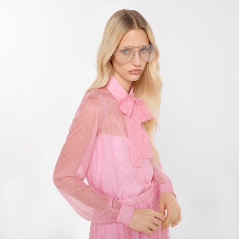 Camicia in chiffon di seta con stampa