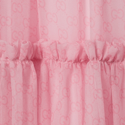 Printed silk chiffon long skirt