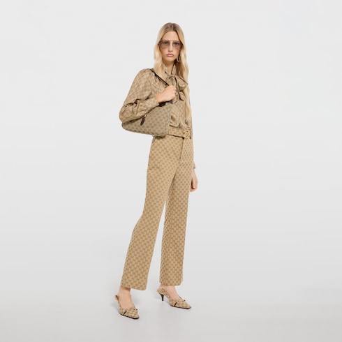 Pantalón de canvas de algodón con GG