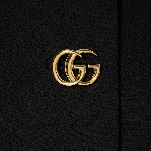 Rock aus Woll-Crêpe mit Doppel G Knopf