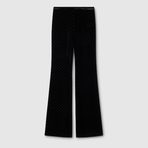 Pantaloni in velluto stretch dévoré GG