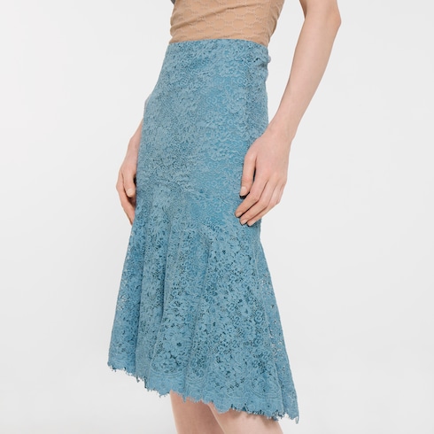 GG flower stretch lace skirt