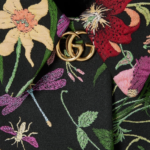 Giacca in broccato di seta Gucci Flora