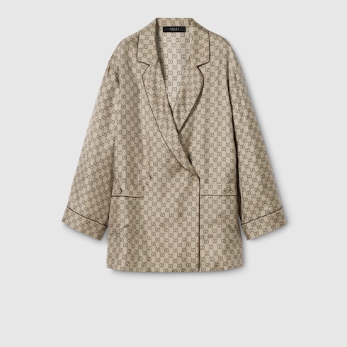 Chemise en twill de soie avec imprimé