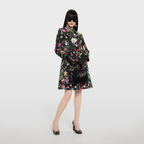 Manteau en brocart en soie Gucci Flora
