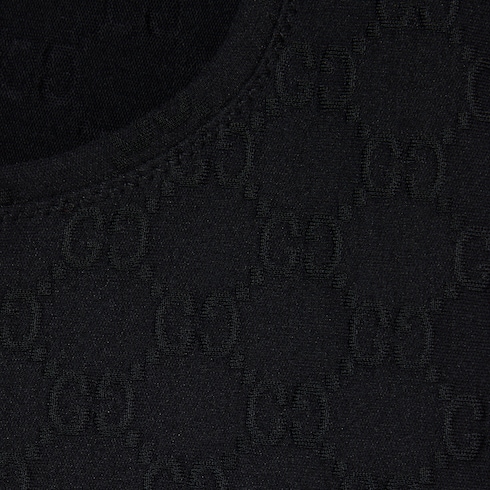 Vestido de jersey de diseño jacquard con GG