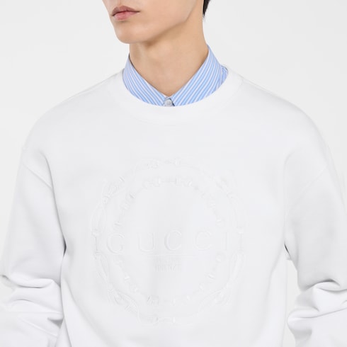 Cotton jersey sweatshirt with embroidery