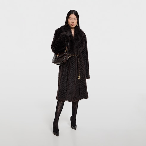 حقيبة Gucci Bamboo 1947 متوسطة الحجم من جلد التمساح