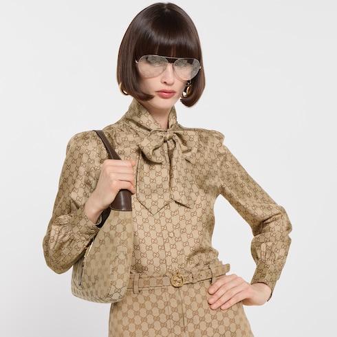 Ceinture fine avec boucle à détail GG enlacés