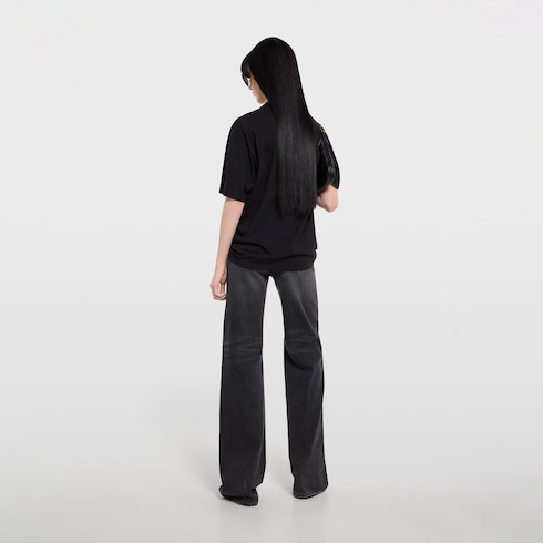 T-shirt in jersey di cotone e seta con stampa