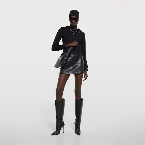 Giacca in jersey di cotone e cashmere con cerniera