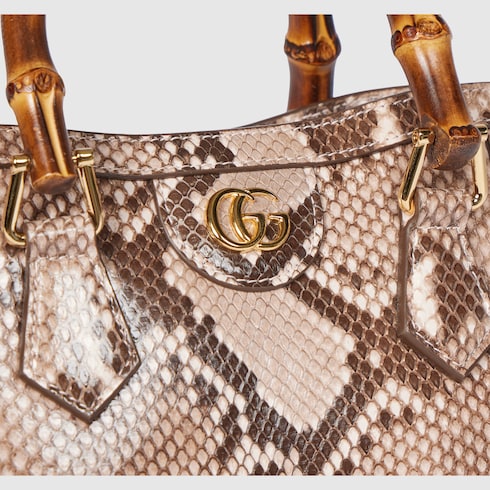 Gucci Diana系列蟒蛇皮小号托特包