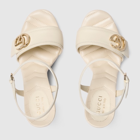 Sandales compensées avec Double G pour femme