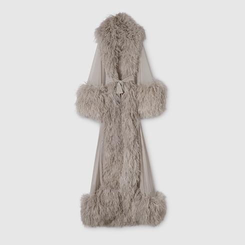 Fine technical tulle robe dress