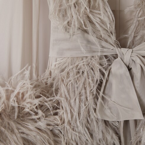 Fine technical tulle robe dress