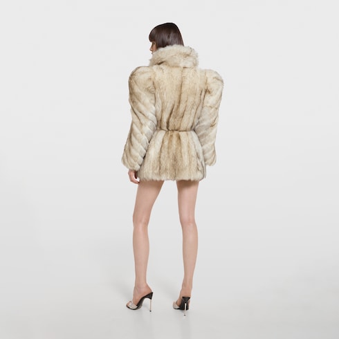 Smooth long shearling coat