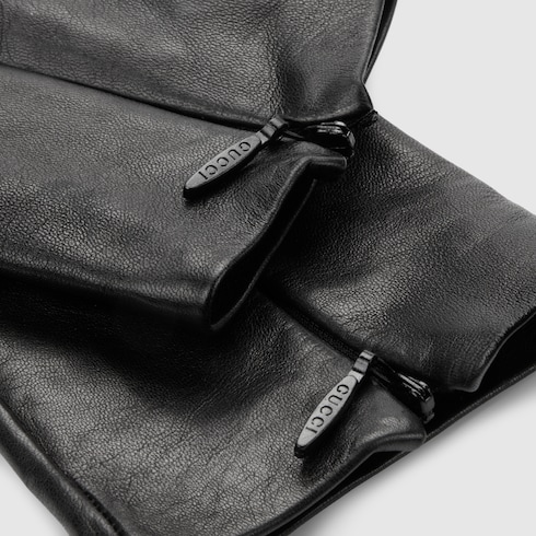 Leather gloves with Double G