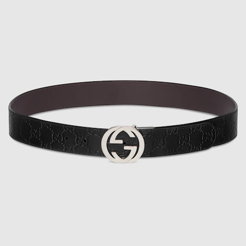 Reversible belt with Interlocking G buckle