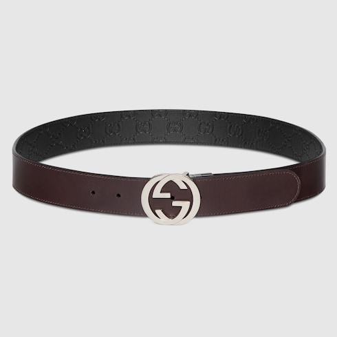 Reversible belt with Interlocking G buckle