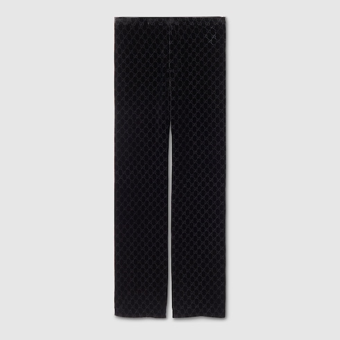 Pantaloni in velluto dévoré GG stretch