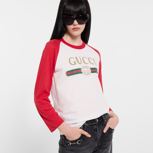 Playera de punto de algodón con estampado