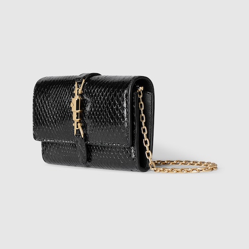 〔Gucci Jackie〕パイソン チェーン付き ウォレット