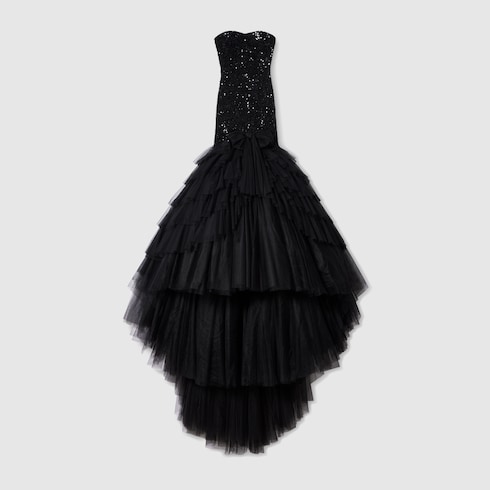 Tulle dress with embroidered corset