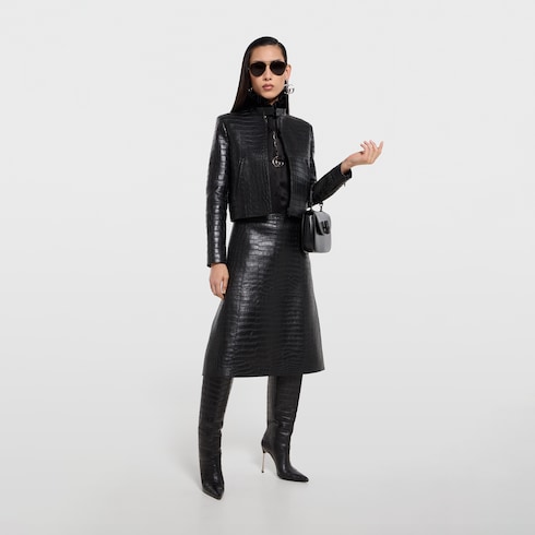 Crocodile leather skirt