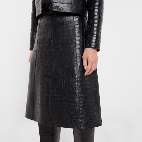 Crocodile leather skirt
