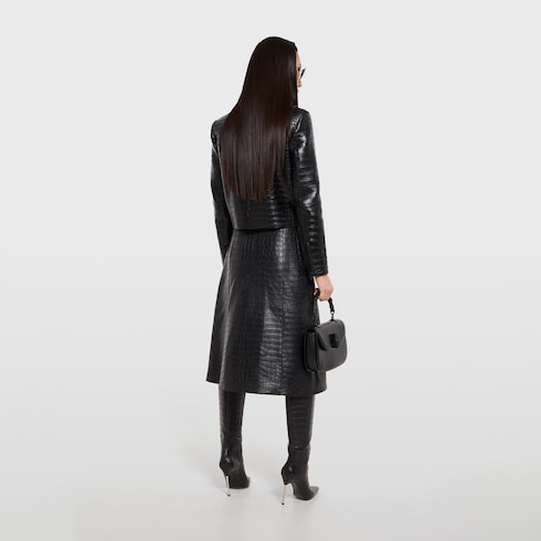 Crocodile leather skirt