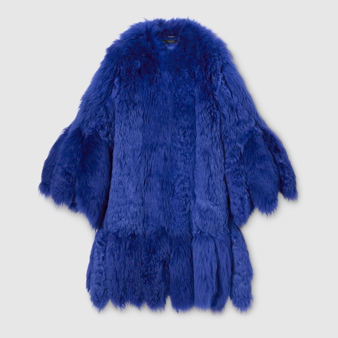 Long smooth shearling coat