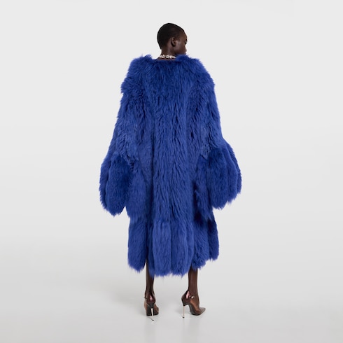 Long smooth shearling coat