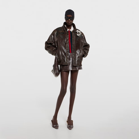 Blouson aviateur en cuir