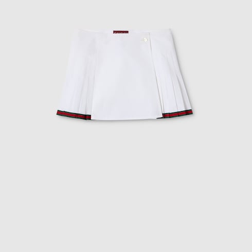 Heavy cotton poplin pleated skirt