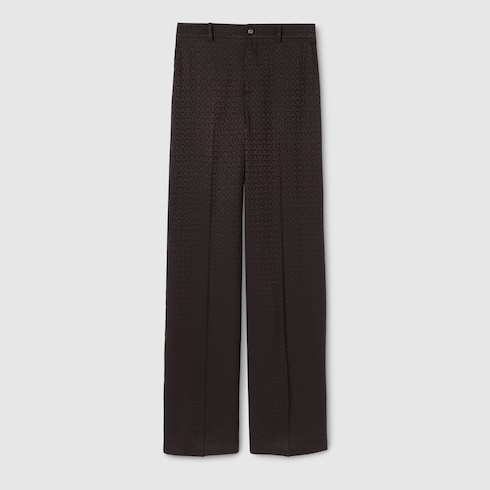 Horsebit silk jacquard trousers