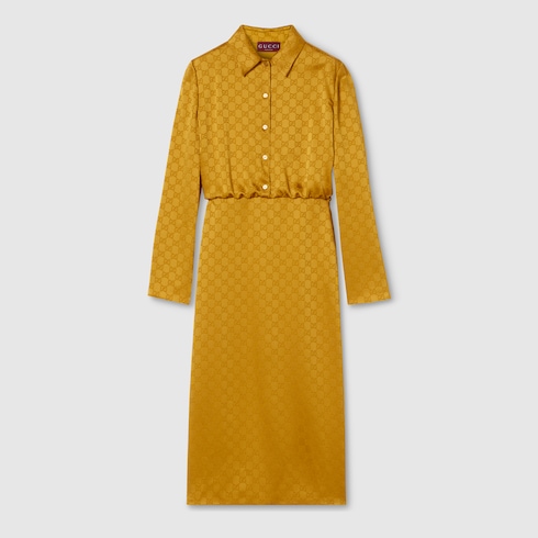 Vestido de jacquard de acetato con GG