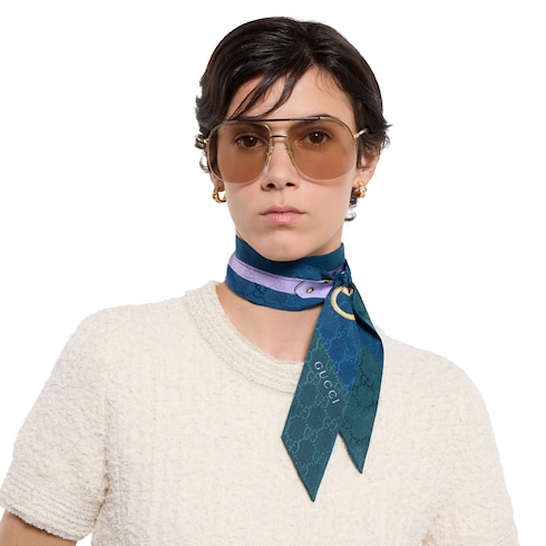 Ruban en twill de soie imprimé