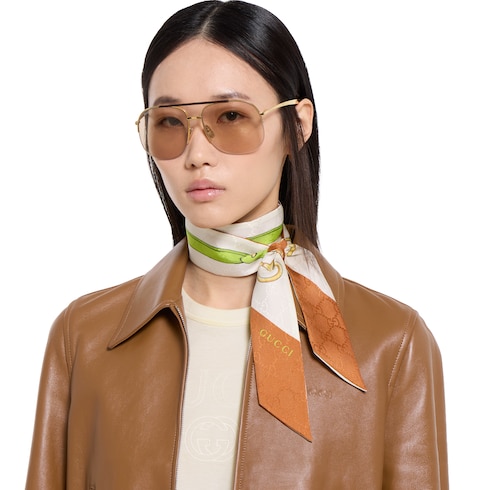 Ruban en twill de soie imprimé