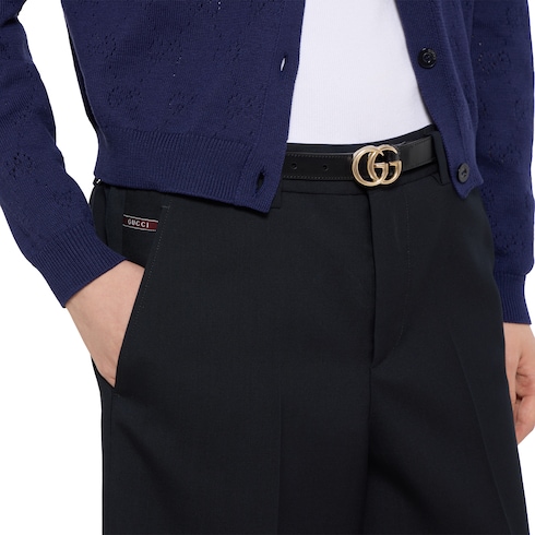 饰嵌花羊毛短裤