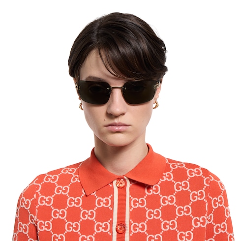 Frameless square sunglasses