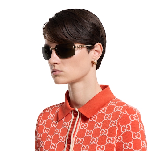 Lunettes de soleil carrées sans monture