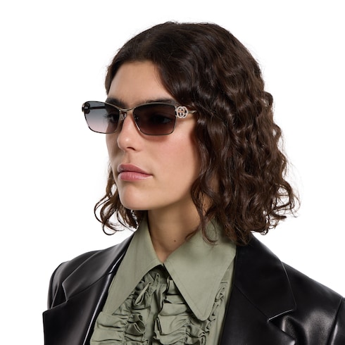 Rectangular frame sunglasses
