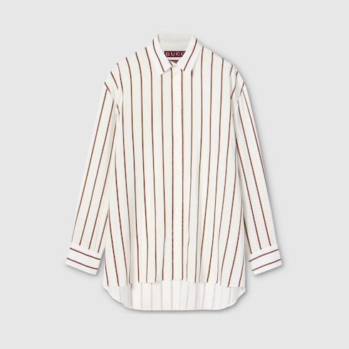 Camisa de jacquard de seda con tribanda Web