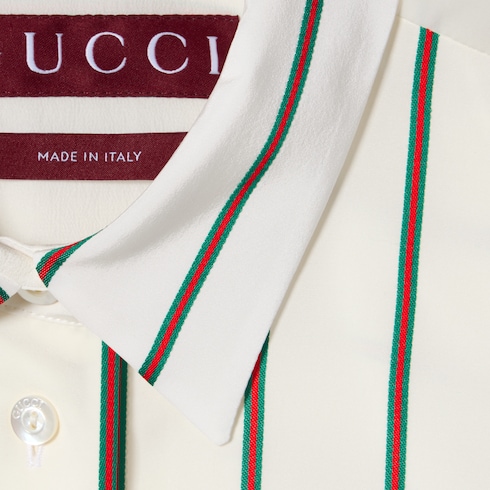 Web silk jacquard shirt