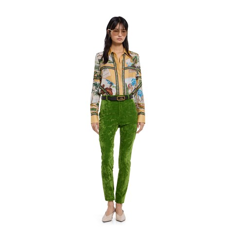 Chemise en twill de soie avec imprimé