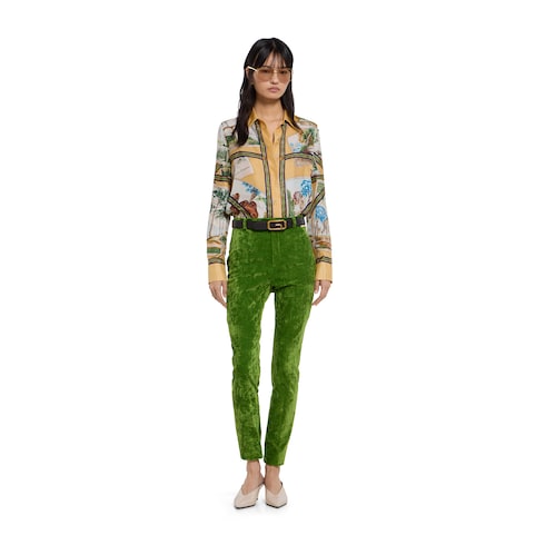 Printed silk twill shirt