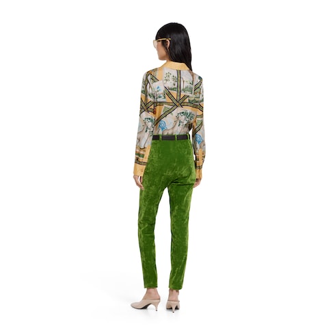 Camisa de sarga de seda con estampado
