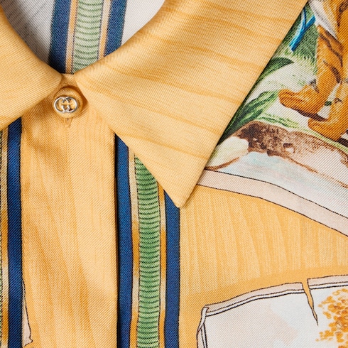 Chemise en twill de soie avec imprimé
